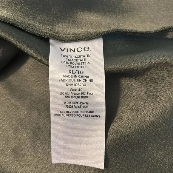 Vince Olive Green Tie-Front Maxi Dress SZ XL v-neck luxurious designer NWT - Picture 11 of 15